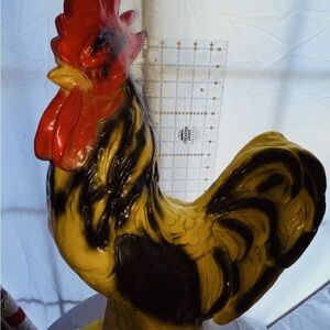 Vintage Chalkware HUGE ROOSTER STATUE 28” very nice! RARE
